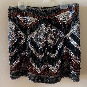 H&M Beaded Sequin Mini Skirt Size 6